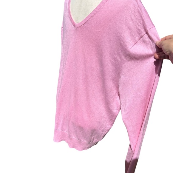 Polo Ralph Lauren Cashmere Cotton Pink V-Neck Sweater - Picture 1 of 5